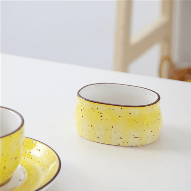 Porceletta Yellow Color Glazed Porcelain Sugar Pot 4" - SW1hZ2U6MTg1MzkyMQ==