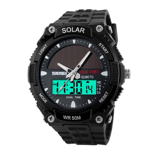 Order Skmei Men's Solar Power Led Analogue Digital Alarm Sport