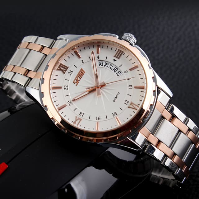Order Skmei Men's Stainless Steel White Dial Quartz Watch - 9069 Now! | Jomla.ae