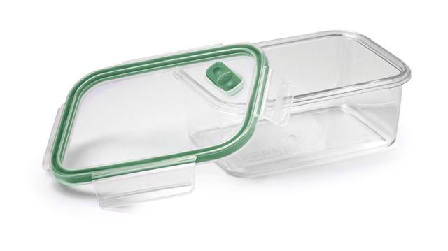 علبة بلاستيك بغطاء 800 مل صناعة ايطاليا لون أخضر وشفاف من سنيبس Snips Tritan Renew Square Food Container - SW1hZ2U6MTg1ODU1Ng==
