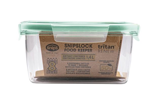 علبة بلاستيك بغطاء 1.4 لتر صناعة ايطاليا لون أخضر وشفاف من سنيبس Snips Tritan Renew Square Food Container - SW1hZ2U6MTg1ODU0MQ==