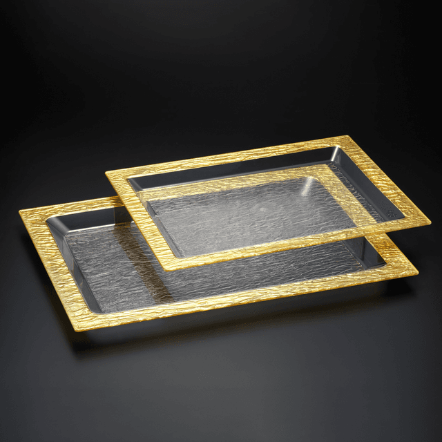 Vague Acrylic Serving Tray Bark Gold 46 cm Gold Transparent Acrylic - SW1hZ2U6MTg2MzMyMg==