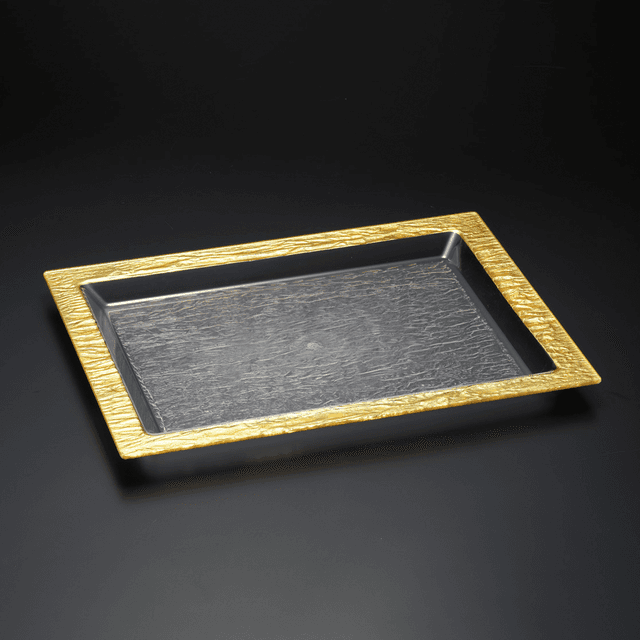 Vague Acrylic Serving Tray Bark Gold 46 cm Gold Transparent Acrylic - SW1hZ2U6MTg2MzMxOA==