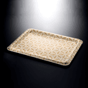 Vague Acrylic Traditional White Tray with Gold Lines 75 cm Gold White Acrylic - SW1hZ2U6MTg2MjczOA==
