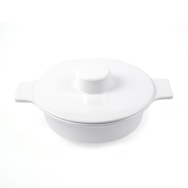 Vague Melamine Soup Bowl with Lid 19.5 cm White Melamine - SW1hZ2U6MTg2NjcxNQ==