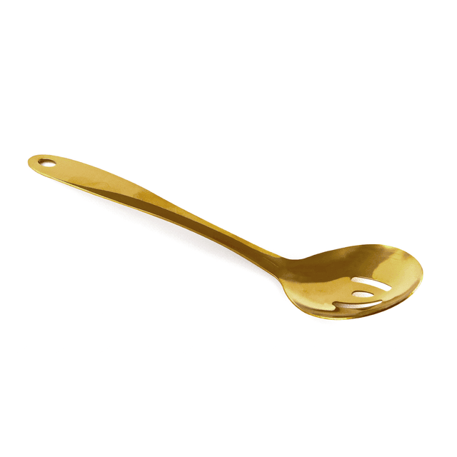 Vague Stainless Steel Gold Serving Spoon with Hole 26 cm - SW1hZ2U6MTg2NTYxMA==