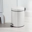 Vague Stainless Steel Pedal Bin 5 Liter Off White Plastic Stainless Steel - SW1hZ2U6MTg2NTc5Nw==