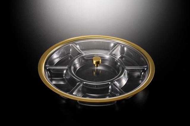 صحن تقديم اكريلك 7 طبقات 40 سم ڤاج Vague Vague Acrylic Serving Tray with 7 Compartment Golden Border Gold Transparent Acrylic - SW1hZ2U6MTg2MjA5Mg==