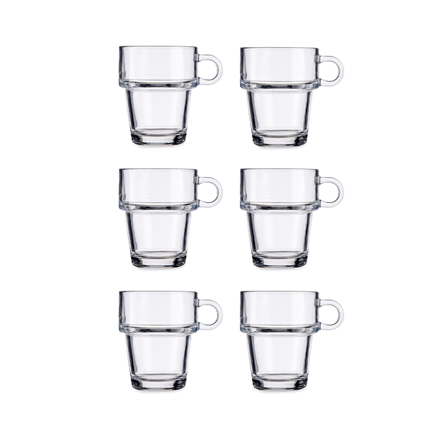 Vivalto 6 Pieces Pliable Glass Cup 260 ml Set Transparent Glass - SW1hZ2U6MTg2NzY2NA==