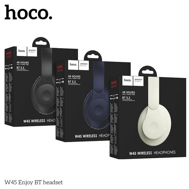 سماعه بلوتوث هوكو 400 مللي أمبير Hoco W45 Wireless Bluetooth Headphone - SW1hZ2U6MTkyMDAxOQ==