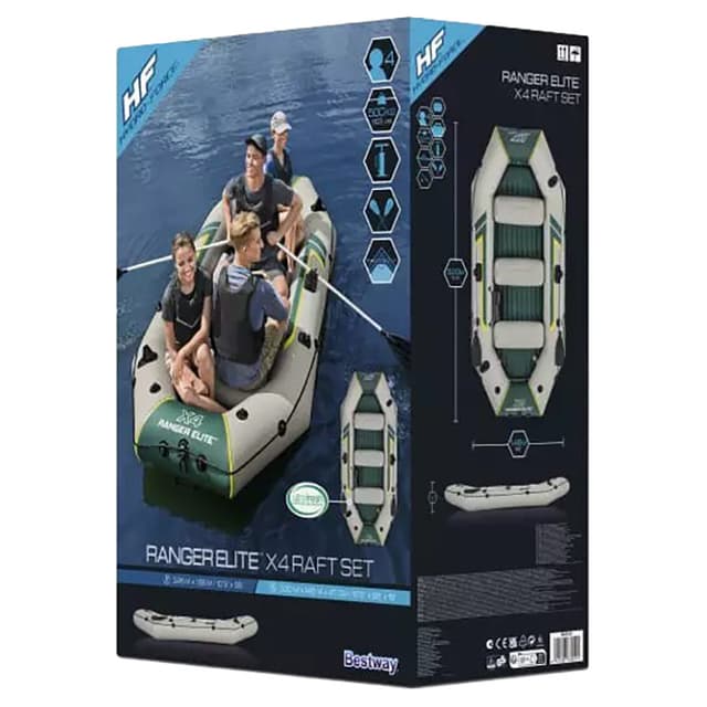 7x4 Inflatable Raft Bestway - Hydro-Force Ranger Elite X4 Inflatable Raft Set | Jomla.ae