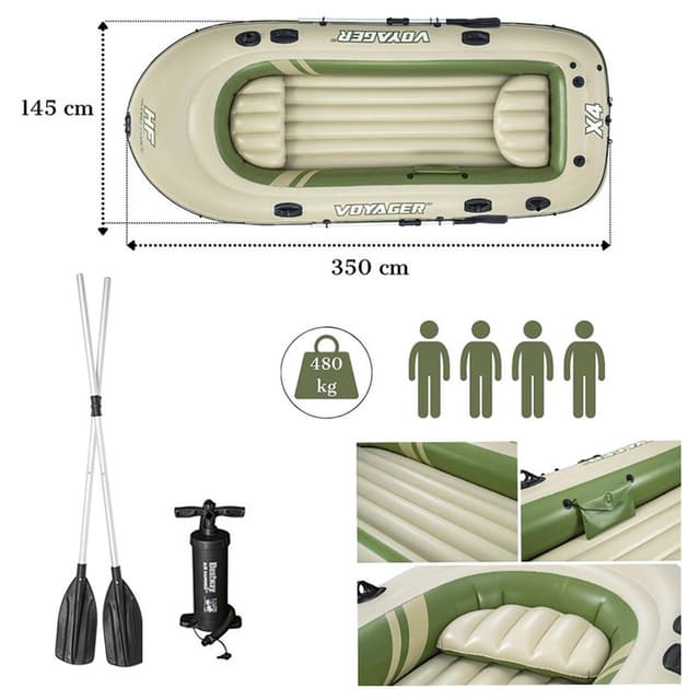 7x4 Inflatable Raft Order Bestway - Hydro-Force Voyager X4 Inflatable Raft Set Now! | Jomla.ae
