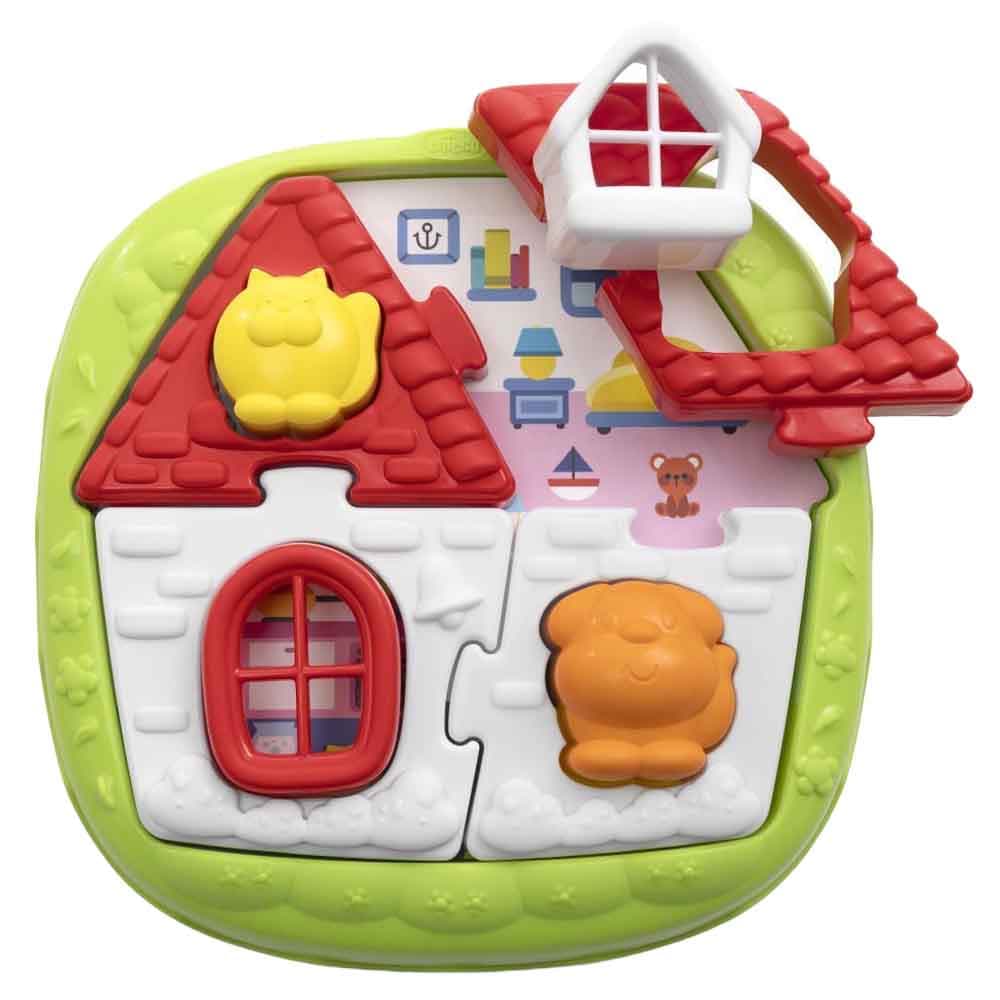 لعبة بازل للاطفال شكل بيت و مزرعة بلاستيك شيكو Chicco - 2-in-1 House & Farm Puzzle