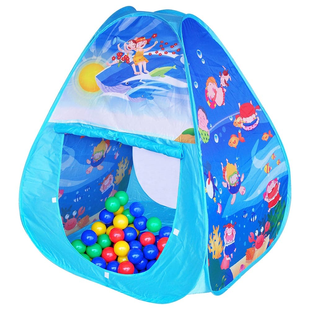 خيمة الكور الأطفال100قطعة أزرق تشينغ تشينغ Ching Ching Triangle Ocean Play House With 100pcs Balls Blue