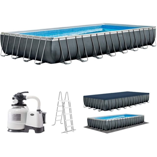 Intel Rectangular Pool Order Intex Ultra XTR Rectangular Pool Set 32ft x 16ft x 52 Now! | Jomla.ae