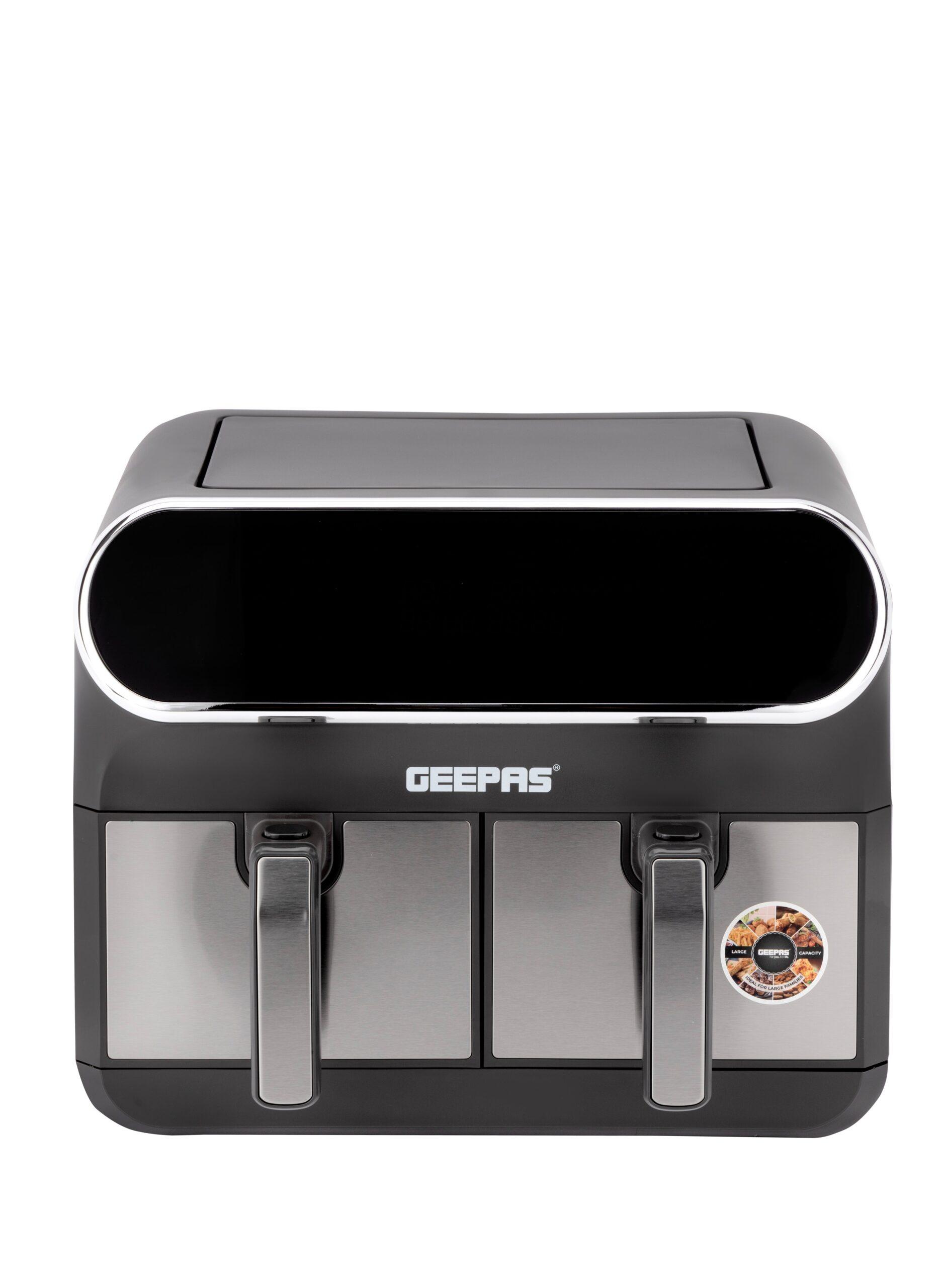 قلاية هوائية 1700 واط 8 لتر أسود جيباس Geepas Digital Air Fryer With 60 Min Sync Cooking Setting 8 L 1700 W Black