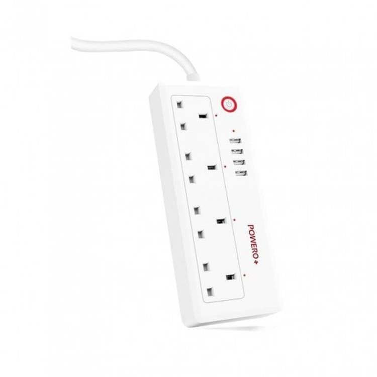 توصيلة كهربائية ذكية ذات منافذ متعددة باورو+ Powero+ Smart Plug USB WiFi Surge Protection Socket Universal Power Extension