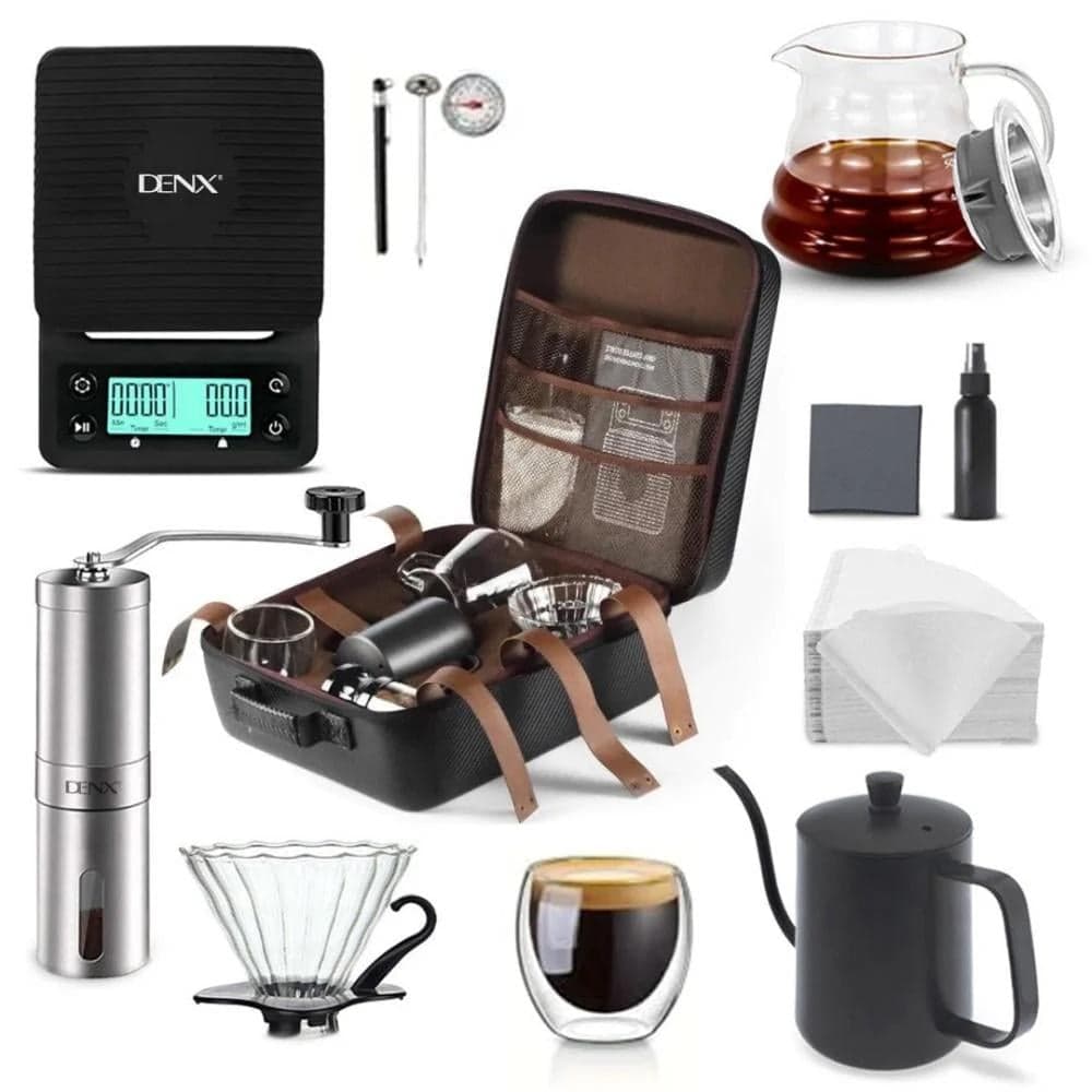 شنطة قهوة مختصة V60 دينكس 12 قطعة Denx Portable V60 Coffee Making Set