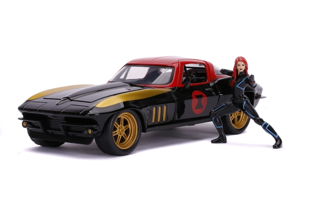 Hollywood Rides Marvel Black Widow 1966 Chevy 1:24 – Voiture Collector Avec Figurine Veuve Noire