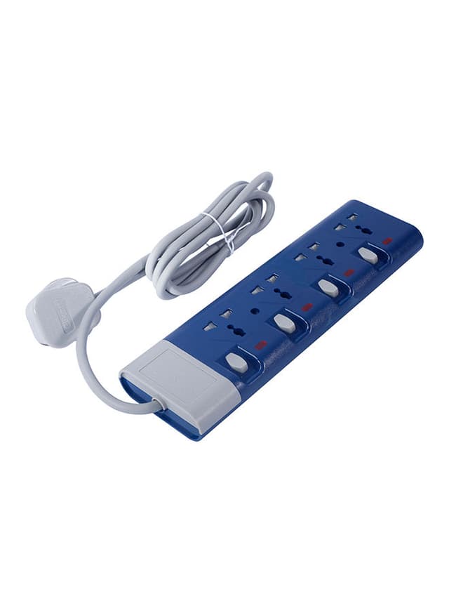 Order ClikOn 4 Way Extension Socket Blue/Grey 3meter Now! | Jomla.ae