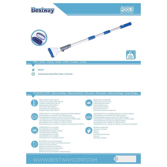 Bestway Flowclear AquaScan Electric Pool Vacuum Jomla.ae