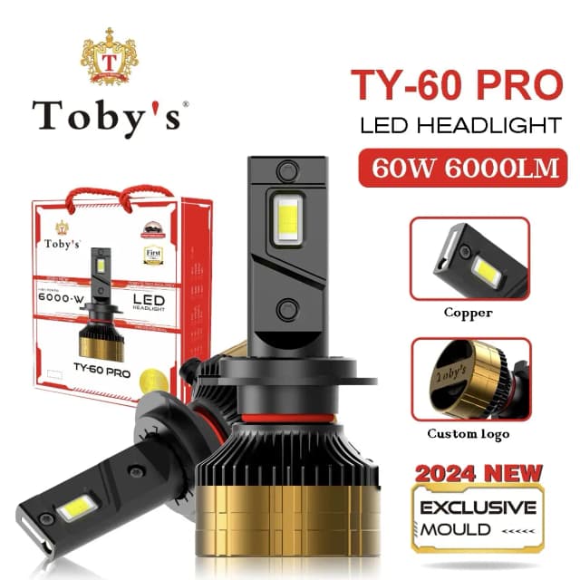 Toby Max Led Toby's Tobys TY60 PRO H1 2 Pieces Car LED Headlight Bulbs Original 120W ...