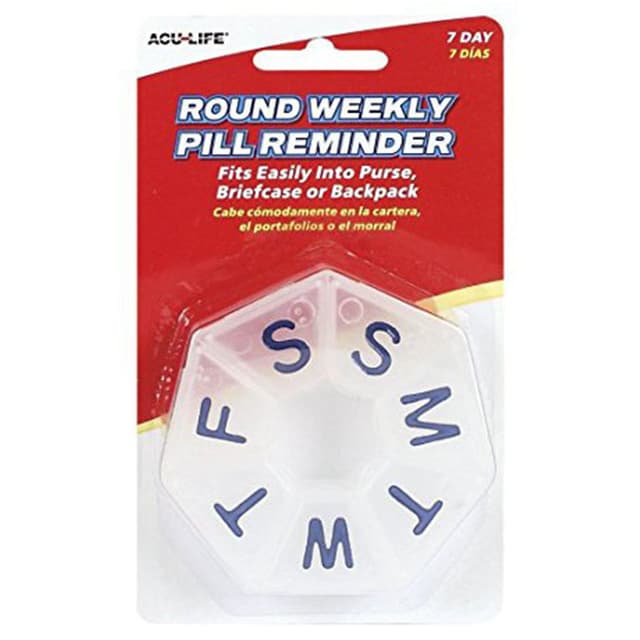 Acu Life Round Weekly Pill Box Assorted Color Jomla ae Acu life round weekly pill box assorted color jomla ae