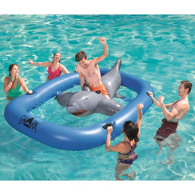 Tidal Wave Racer Inflatable Bestway - Rider Tidal Wave Shark - Inflatable Pool Float - Blue | Jomla.ae