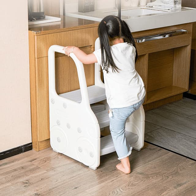 3 Point Stool Order Lovely Baby - 3 Step Stool For Kids -White Now! | Jomla.ae