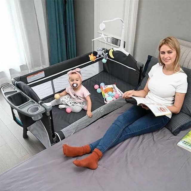 Order Teknum - 4-in-1 Baby Bedside Co-Sleeper Bassinet - Black Now ...