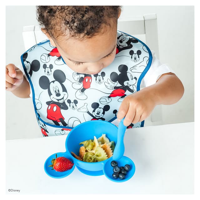 Plato De Silicona Bumkins Mickey Mouse Con Ventosa Disney Para Bebés Y Plato De Silicona Bumkins Mickey Mouse Con Ventosa Disney Para Bebés Y