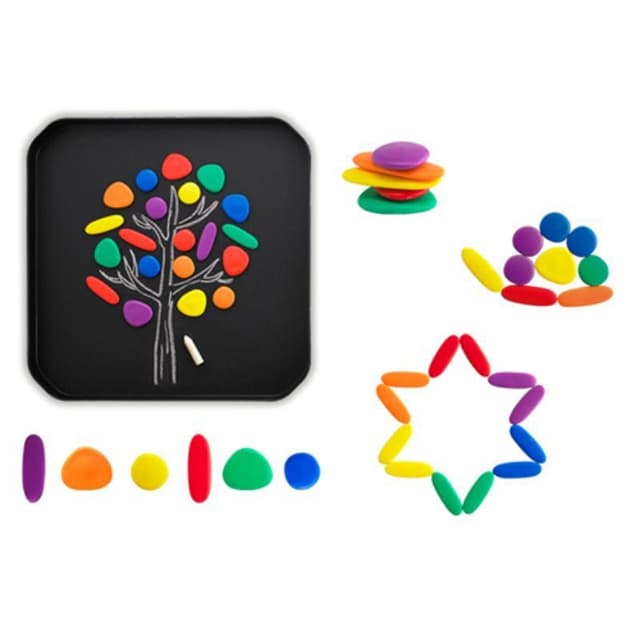 Edx Education Junior Rainbow Pebbles in Mini Jar, Transparent Edx Education Junior Rainbow Pebbles in Mini Jar, Transparent